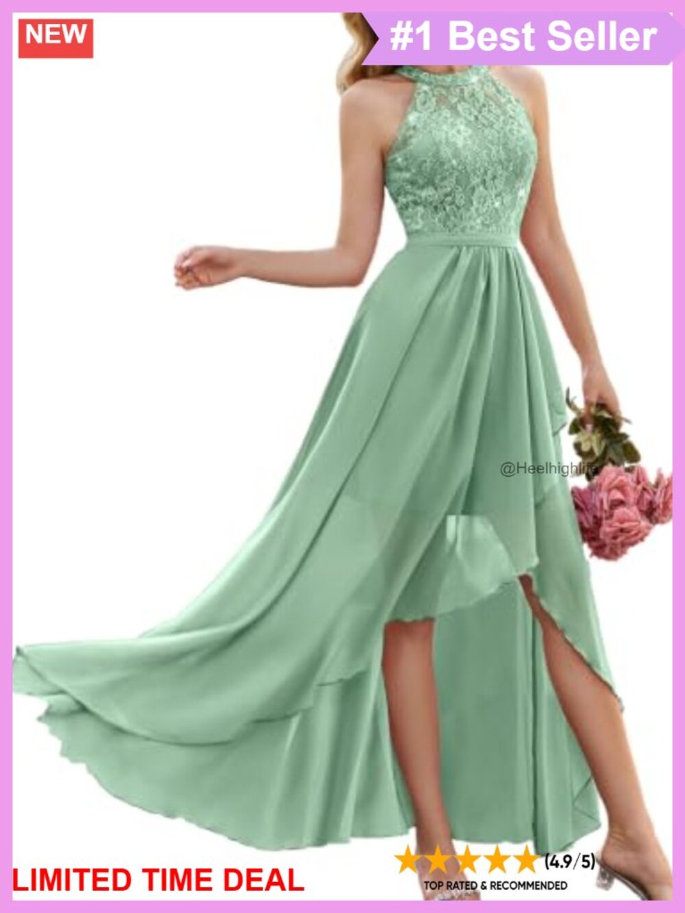 Hi Low Lace Prom Dress Off Shoulder Formal Evening Gown Sleeveless